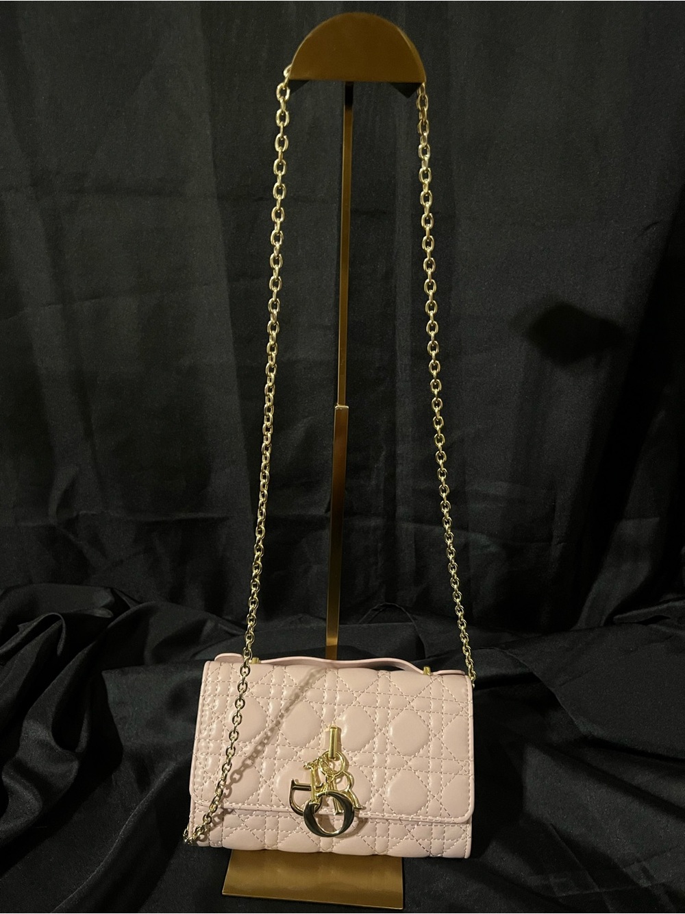 Dior Pale Pink Quilted Leather Crossbody with Gold Hardware - Picture 2 of 12